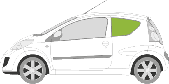 Afbeelding van Zijruit links Peugeot 107 3 deurs