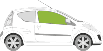 Afbeelding van Zijruit rechts Peugeot 107 3 deurs