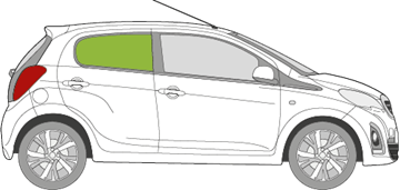 Afbeelding van Zijruit rechts Peugeot 108 5 deurs