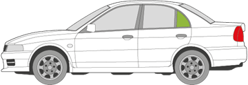 Afbeelding van Zijruit links Mitsubishi Lancer 
