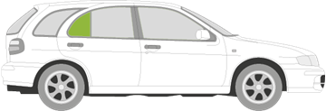 Afbeelding van Zijruit rechts Nissan Almera 5 deurs