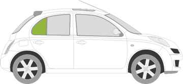 Afbeelding van Zijruit rechts Nissan Micra 5 deurs