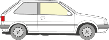 Afbeelding van Zijruit rechts Nissan Micra 3 deurs (helder)