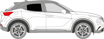 Afbeelding van Zijruit rechts Nissan Juke (DONKERE RUIT) 