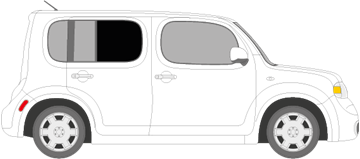 Afbeelding van Zijruit rechts Nissan Cube (DONKERE RUIT)