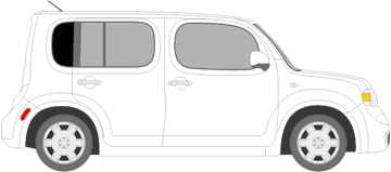 Afbeelding van Zijruit rechts Nissan Cube (DONKERE RUIT)