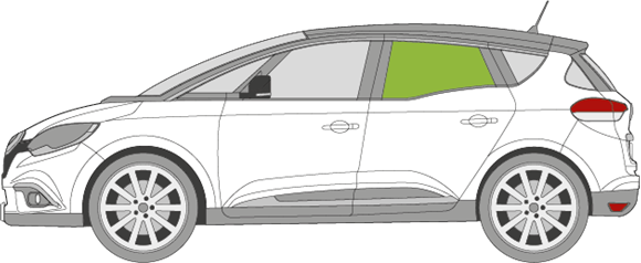 Afbeelding van Zijruit links Renault Mégane Scenic 