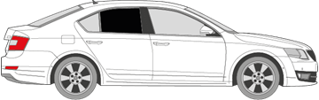 Afbeelding van Zijruit rechts Skoda Octavia 5 deurs (DONKERE RUIT)