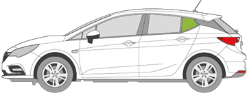 Afbeelding van Zijruit links Opel Astra 5-deurs (zwarte lijst)