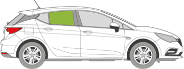 Afbeelding van Zijruit rechts Opel Astra 5-deurs 