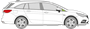 Afbeelding van Zijruit rechts Opel Astra break (met chroom)