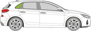 Afbeelding van Zijruit rechts Hyundai i30 5 deurs