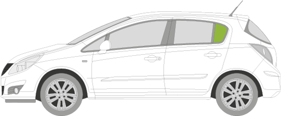 Afbeelding van Zijruit links Opel Corsa 5 deurs