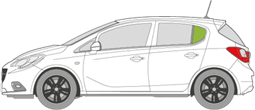 Afbeelding van Zijruit links Opel Corsa 5 deurs