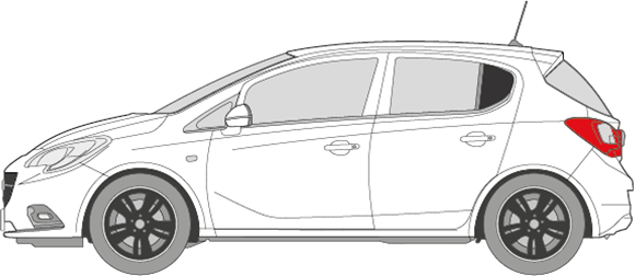 Afbeelding van Zijruit links Opel Corsa 5 deurs (DONKERE RUIT)