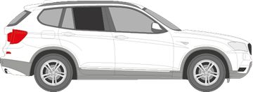 Afbeelding van Zijruit rechts BMW X3 2010-2013 (DONKERE RUIT)