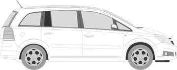 Afbeelding van Zijruit rechts Opel Zafira (DONKERE RUIT)
