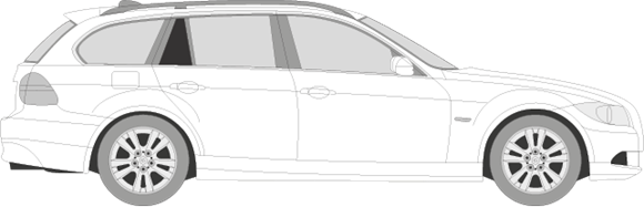 Afbeelding van Zijruit rechts BMW 3-serie break (DONKERE RUIT)