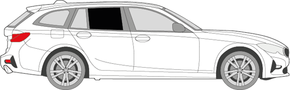 Afbeelding van Zijruit rechts BMW 3-serie break (DONKERE RUIT)
