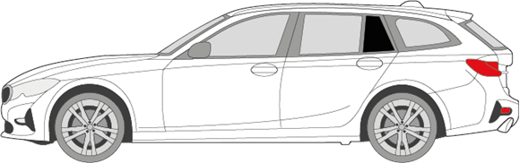 Afbeelding van Zijruit links BMW 3-serie break (DONKERE RUIT)