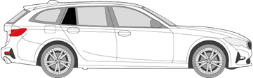 Afbeelding van Zijruit rechts BMW 3-serie break (DONKERE RUIT)