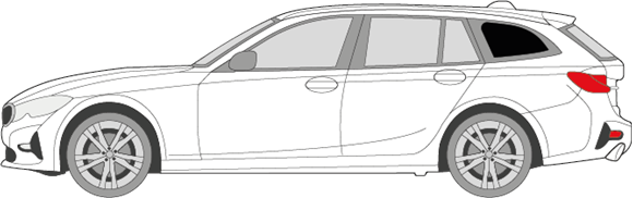 Afbeelding van Zijruit links BMW 3-serie break (DONKERE RUIT)