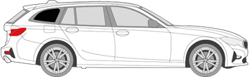 Afbeelding van Zijruit rechts BMW 3-serie break (DONKERE RUIT)