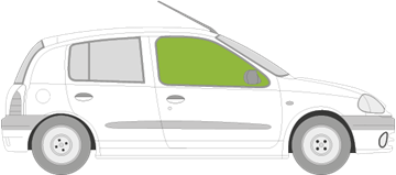 Afbeelding van Zijruit rechts Renault Clio 5 deurs