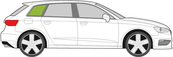 Afbeelding van Zijruit rechts Audi A3 5 deurs