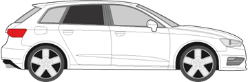 Afbeelding van Zijruit rechts Audi A3 5 deurs (DONKERE RUIT)