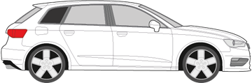 Afbeelding van Zijruit rechts Audi A3 5 deurs (DONKERE RUIT)