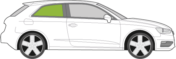 Afbeelding van Zijruit rechts Audi A3 3 deurs