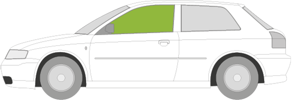 Afbeelding van Zijruit links Audi A3 3 deurs