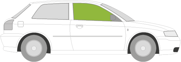 Afbeelding van Zijruit rechts Audi A3 3 deurs