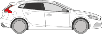 Afbeelding van Zijruit rechts Volvo V40 5 deurs (DONKERE RUIT)