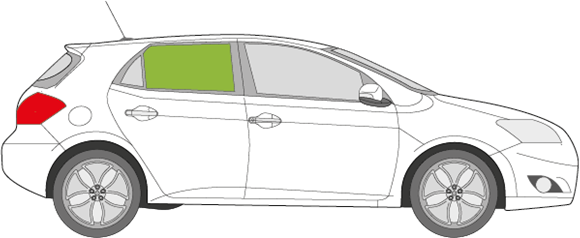 Afbeelding van Zijruit rechts Toyota Auris 5 deurs