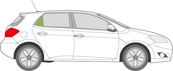 Afbeelding van Zijruit rechts Toyota Auris 5 deurs