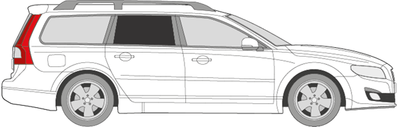 Afbeelding van Zijruit rechts Volvo V70 (DONKERE RUIT)