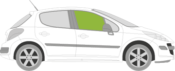 Afbeelding van Zijruit rechts Peugeot 207 5 deurs