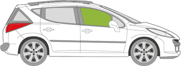 Afbeelding van Zijruit rechts Peugeot 207 break 