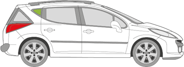 Afbeelding van Zijruit rechts Peugeot 207 break 
