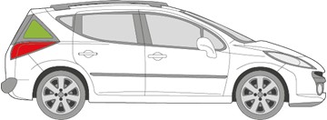 Afbeelding van Zijruit rechts Peugeot 207 break 
