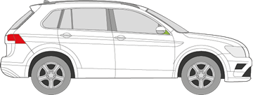 Afbeelding van Zijruit rechts Volkswagen Tiguan 