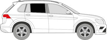 Afbeelding van Zijruit rechts Volkswagen Tiguan (DONKERE RUIT)