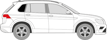Afbeelding van Zijruit rechts Volkswagen Tiguan (DONKERE RUIT)