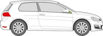 Afbeelding van Zijruit rechts VW Golf 3-deurs 