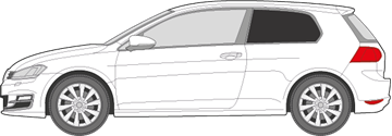 Afbeelding van Zijruit links VW Golf 3-deurs (DONKERE RUIT) 