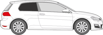 Afbeelding van Zijruit rechts VW Golf 3-deurs (DONKERE RUIT)