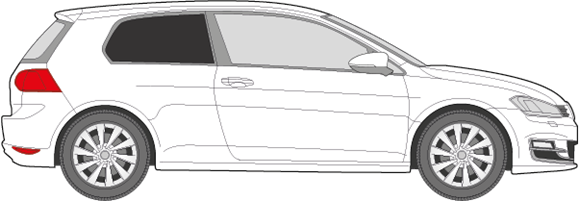 Afbeelding van Zijruit rechts VW Golf 3-deurs (DONKERE RUIT)