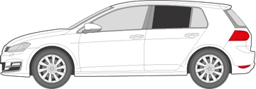 Afbeelding van Zijruit links VW Golf 5-deurs (DONKERE RUIT) 